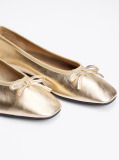 Gold Metallic Leather Ballerinas  Women