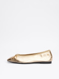 Gold Metallic Leather Ballerinas  Women