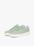 Green Leather Metallic Logo Court Trainers  Women