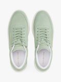 Green Leather Metallic Logo Court Trainers  Women