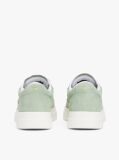 Green Leather Metallic Logo Court Trainers  Women