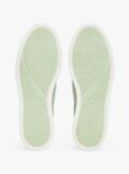 Green Leather Metallic Logo Court Trainers  Women