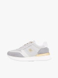 Multi Leather Textured Panel Metallic Trainers  Women