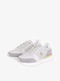 Multi Leather Textured Panel Metallic Trainers  Women