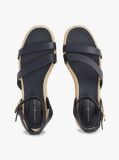 Blue Leather Platform Espadrilles  Women