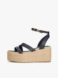Blue Leather Platform Espadrilles  Women