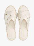 Beige Satin Espadrille Mules  Women