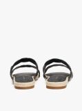 Black Leather Embossed Espadrille Mules  Women