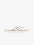 White Elevated Monogram Plaque Flip-Flops  Women