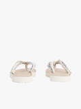 White Elevated Monogram Plaque Flip-Flops  Women