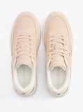 Μπεζ Sneakers Με Μεταλιζέ Πάνελ  Γυναίκες