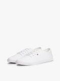 Άσπρο Sneakers Από Canvas Με Κεντητό Σημαιάκι  Γυναίκες