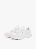 White Mixed Texture Runner Trainers  Women