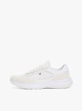 White Mixed Texture Runner Trainers  Women