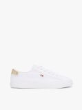 Άσπρο Sneakers Από Canvas Με Μεταλλική Λεπτομέρεια  Γυναίκες