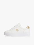 Άσπρο Δερμάτινα Sneakers Σε Στιλ Πλατφόρμας  Γυναίκες