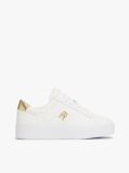 Άσπρο Δερμάτινα Sneakers Σε Στιλ Πλατφόρμας  Γυναίκες
