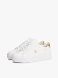 Άσπρο Δερμάτινα Sneakers Σε Στιλ Πλατφόρμας  Γυναίκες
