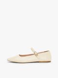 Beige Leather Mary Jane Ballerinas  Women
