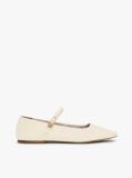 Beige Leather Mary Jane Ballerinas  Women