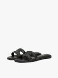 Black Leather TH Monogram Mules  Women