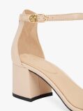 Pink TH Monogram Leather Block Heel Sandals  Women