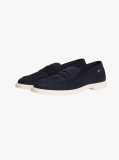 Blue Enamel Flag Leather Loafers  Women