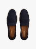 Blue Enamel Flag Leather Loafers  Women