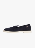 Blue Enamel Flag Leather Loafers  Women