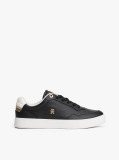 Black Leather Colour Pop Court Trainers  Women