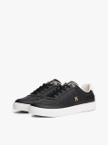 Black Leather Colour Pop Court Trainers  Women