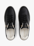 Black Leather Colour Pop Court Trainers  Women