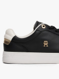 Black Leather Colour Pop Court Trainers  Women