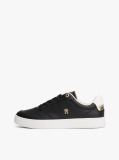 Black Leather Colour Pop Court Trainers  Women