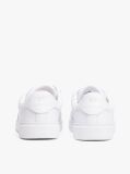 White Leather Gold-Tone Trim Court Trainers  Women