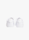 White Leather Gold-Tone Trim Court Trainers  Women