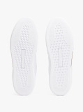 White Leather Gold-Tone Trim Court Trainers  Women
