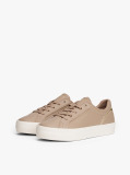 Μπεζ Δερμάτινα Sneakers Με Chunky Σόλα  Γυναίκες