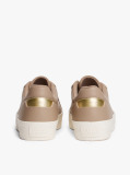 Μπεζ Δερμάτινα Sneakers Με Chunky Σόλα  Γυναίκες
