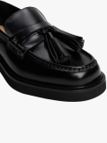Black Lightweight Leather Tassel Loafers  Women
