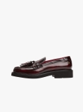 Red Lightweight Leather Tassel Loafers  Women