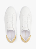 Άσπρο Δερμάτινα Sneakers Σε Στιλ Πλατφόρμας Με Μεταλιζέ Λεπτομέρεια  Γυναίκες