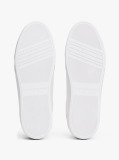 Άσπρο Δερμάτινα Sneakers Σε Στιλ Πλατφόρμας Με Μεταλιζέ Λεπτομέρεια  Γυναίκες