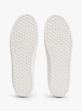 White Leather Metallic Embossed Trainers  Women