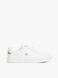 White Leather TH Monogram Court Trainers  Women