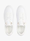 White Leather TH Monogram Court Trainers  Women