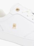 White Leather TH Monogram Court Trainers  Women