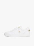 White Leather TH Monogram Court Trainers  Women