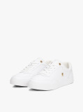 White Leather TH Monogram Court Trainers  Women
