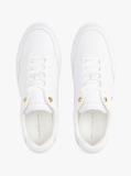 White Leather TH Monogram Court Trainers  Women